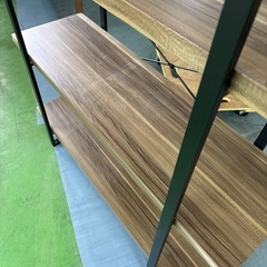 アイアンラック 3段 三段 木製 棚 シェルフ 本棚 オープンラック 収納棚 飾り棚 インダストリアル カフェ風 ブルックリン スタイル ワイド 幅広の画像