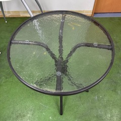 ガラスガーデンテーブル 単品 直径68cm ブラック ガーデンテーブル ガラス ベランダテーブル ベランダ テラス バルコニー ガーデニング ガーデンファニチャー 庭 丸 ラウンドテーブル 円形の画像