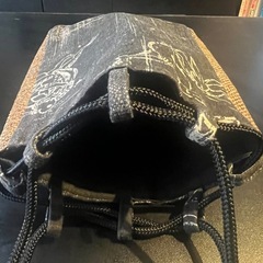 和柄 巾着袋 小物入れ 蛙柄 古布風 17×22cmの画像