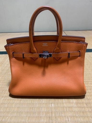 エルメスバーキン25 オレンジ シルバー金具 ダメージあります の通販は 