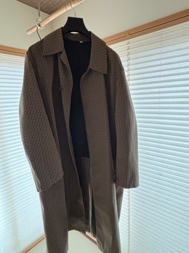 祝日限定値下げ ユニクロ　チェック柄 ステンカラーコート XXL