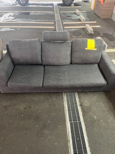 【ドリーム池田店♪ジモティ割対象】 3Pソファ GRY 43551