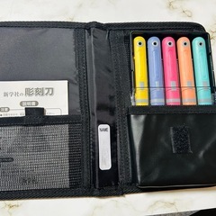 小学校教材 新学社 彫刻刀セット 5本 ケース付きの画像