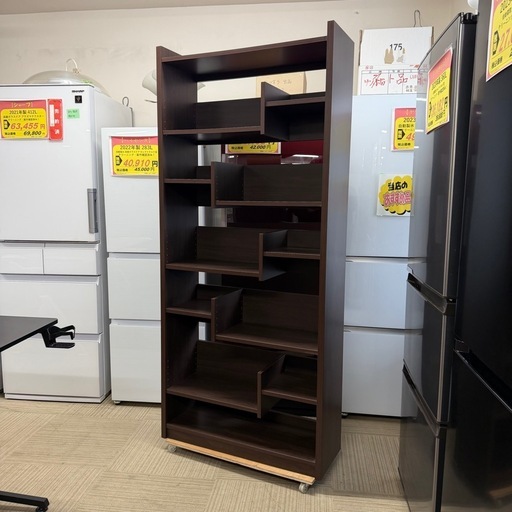 【超美品‼️】定価24,990円♪ 現行モデル ニトリ 80cm幅オープン本棚(ボビー) 書棚 オープンラック 多目的棚 木目調ダーク