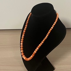 オシャレ　赤珊瑚　サンゴ　シルバー　ネックレスの画像