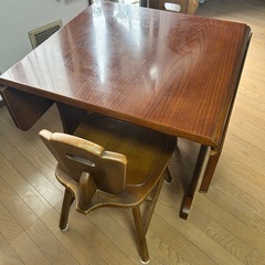 【至急！2/15まで】三越家具 カントリーハウス Brugge ブルージュ バタフライ式 ダイニングテーブル　椅子2脚セットの画像