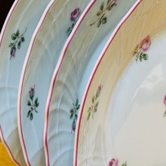 A8047【リチャードジノリ】ロゼリーニ プレート 20cm 4枚 花柄 バラの画像