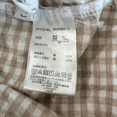 女の子チェック柄チュニック 90サイズの画像