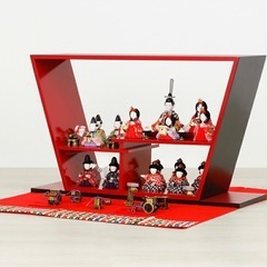 【新品未使用】木目込み　15人飾り　雛人形　コンパクトの画像