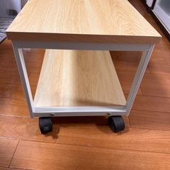 キャスター付き収納ワゴン（2段・木目調）の画像
