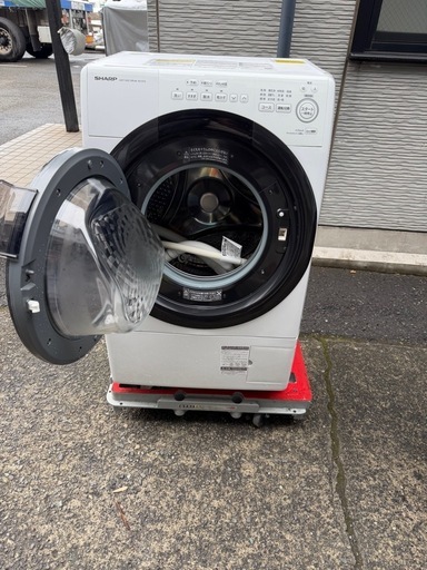 【美品】SHARPドラム式洗濯乾燥機 ES-S7G-WL シャープ　洗濯機　ドラム洗濯機