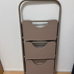 3段 踏み台／ステップ台 折りたたみ式 ブラウン系の画像