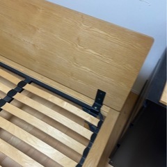 無印良品　木製ダブルベッドフレーム ヘッドボード付き　オーク材　の画像