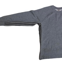 古着　グレー　トレーナー　ライン柄の画像