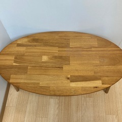 楕円形折りたたみローテーブルの画像