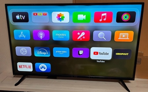 液晶テレビ 4KZ701 リモコン付き　（テレビ台・Apple TV本体無)