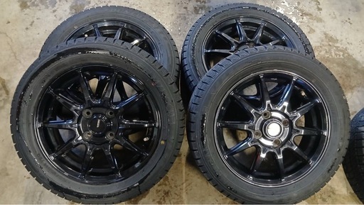 お話中/ミライース外し　155/65R14 ダンロップWM03 スタッドレス　ホイール付き4本セット