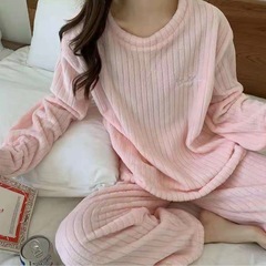 ✨️新品✨️リブ編み ピンク ルームウェアセット パジャマの画像