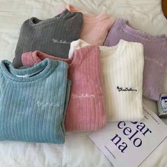 ✨️新品✨️リブ編み ブルー ルームウェアセット パジャマの画像