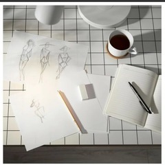 IKEAグリッド柄デスク◎美品◎の画像