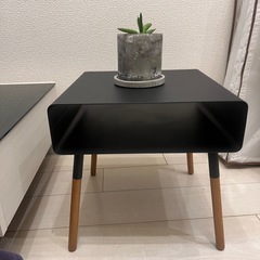 山崎実業 ローサイドテーブル プレーン PLAIN ブラックの画像