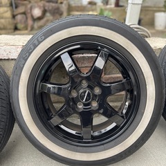 美品ホワイトリボンタイヤホイールセットPCD100 5Hプリウス シエンタCTの画像