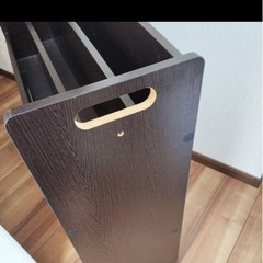 木製絵本ラック 収納ボックス付き　ブラウン　茶　おもちゃ棚の画像