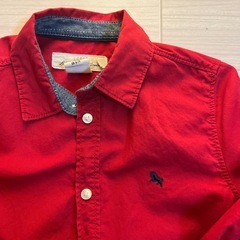 男の子　６歳前後　式服　シャツ　赤　の画像