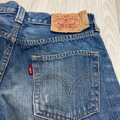 levi's 501 リーバイス デニム ダメージ W29 L32 ブルー の画像