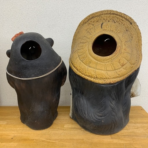 【ジモティー割引で最大15％OFF⭐️】狸像 ペア セット置物