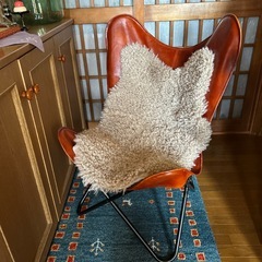 リアルレザー　バタフライチェアの画像