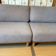 ひとり掛けソファ×2（グレー）の画像