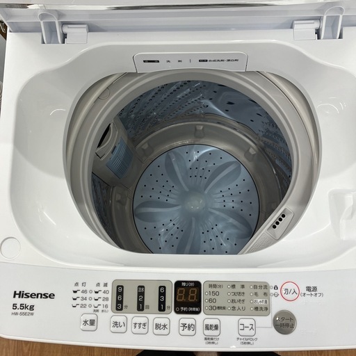 安心の1年保証付。【全自動洗濯機 Hisense 5.5kg 2023年製 】