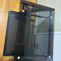 【無料/PCデスク/机】ガラス天板/キーボードスライダーの画像