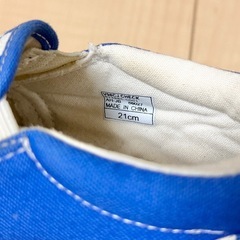 VANS バンズ チェッカー スリッポン シューズ ブルー 21cmの画像