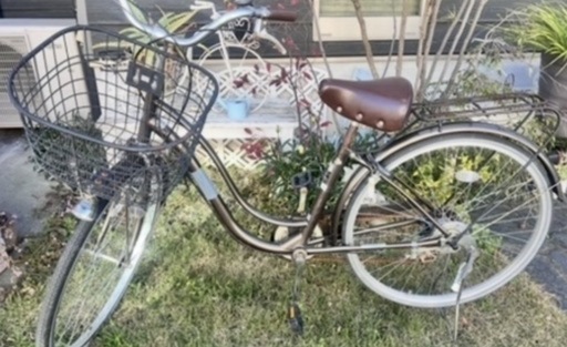 ギア付き自転車　後タイヤパンク