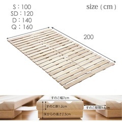 【セミダブル】すのこの画像