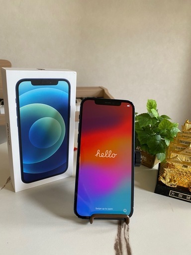 iPhone 12 64GB ブルー｜動作良好｜画面ヒビあり｜即使用可
