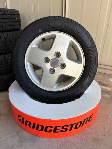 ご成約ありがとうございます?タイヤ新品+ホイールセット‼️155/65R13 MC21SワゴンR 純正アルミホイール