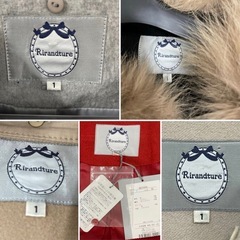 ★手渡しのみ アウター 5点 Rirandture リランドチュール ノーカラー ダッフル コート フード付き レディースファッション サイズ1表記 (k10643-sj39)の画像