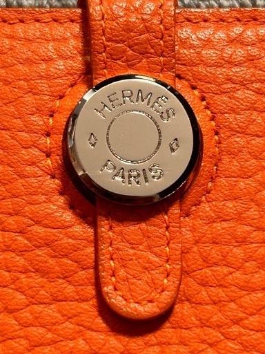 HERMES エルメス ドゴンGM トゴ オレンジ 手帳カバー