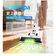 掃除機 コードレス　業界初除菌機能搭載　75Kpa 強力吸引　エコの画像