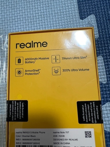 Android realme note 70t