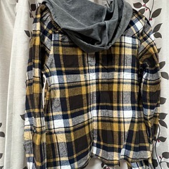 チェック柄 フード付きジャンパーの画像