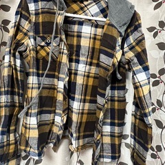 チェック柄 フード付きジャンパーの画像