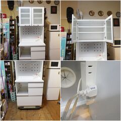 レンジボード／食器棚   幅77cmの画像