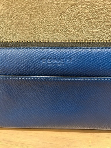 【美品】COACH 青 レザー 長財布
