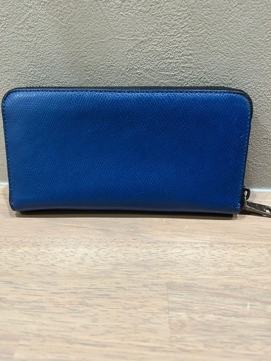 【美品】COACH 青 レザー 長財布