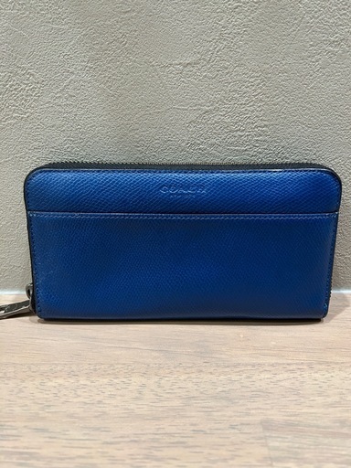 【美品】COACH 青 レザー 長財布