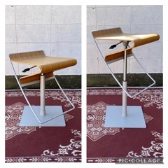 Made in Italy ガス圧式　2脚セット　モダン　カウンターチェアーの画像